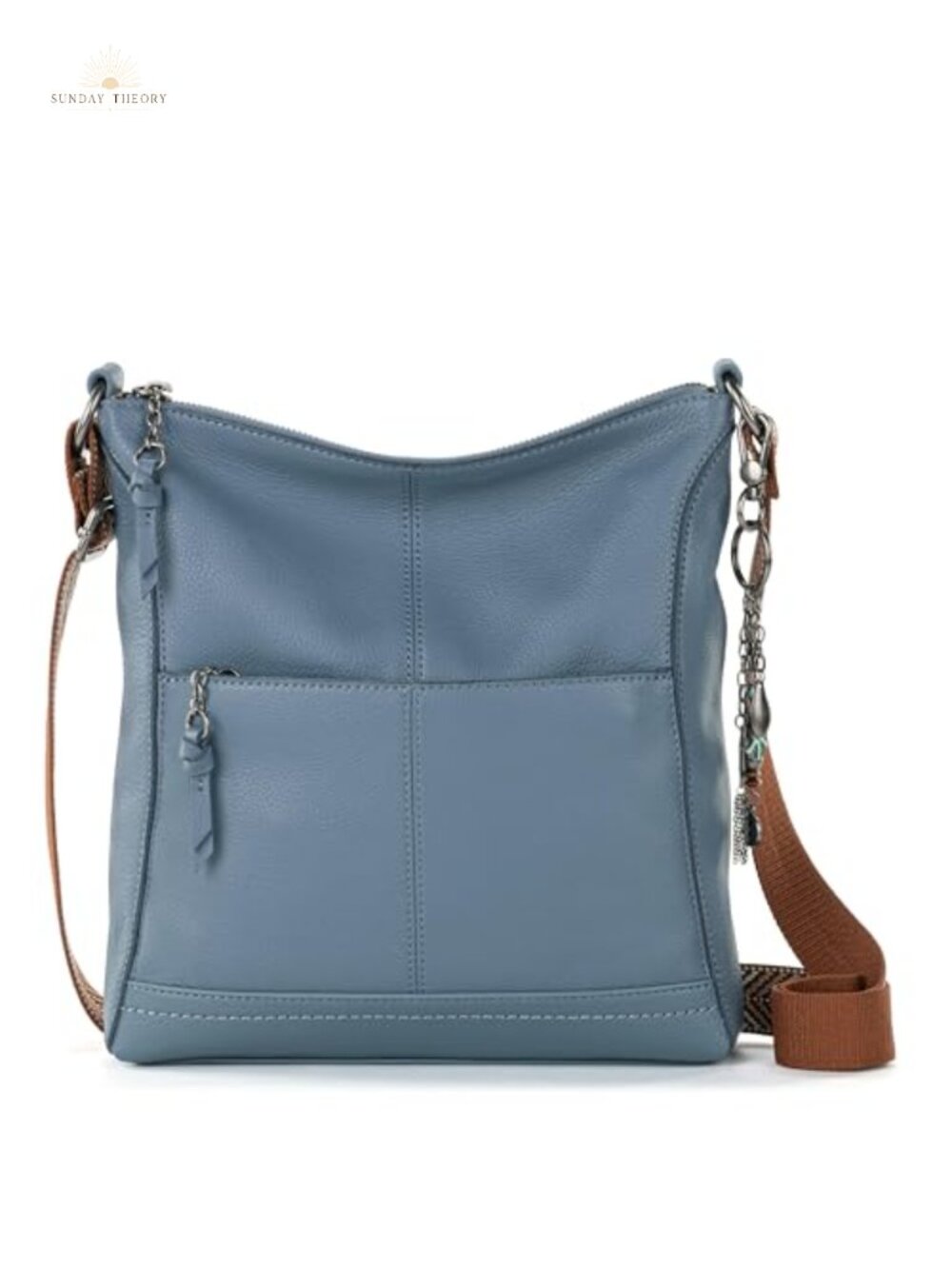 Leather Crossbody Purse with Adjustable Strap, Zipper Closure